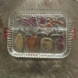 Vintage Indian Glass Company divided serving platter.